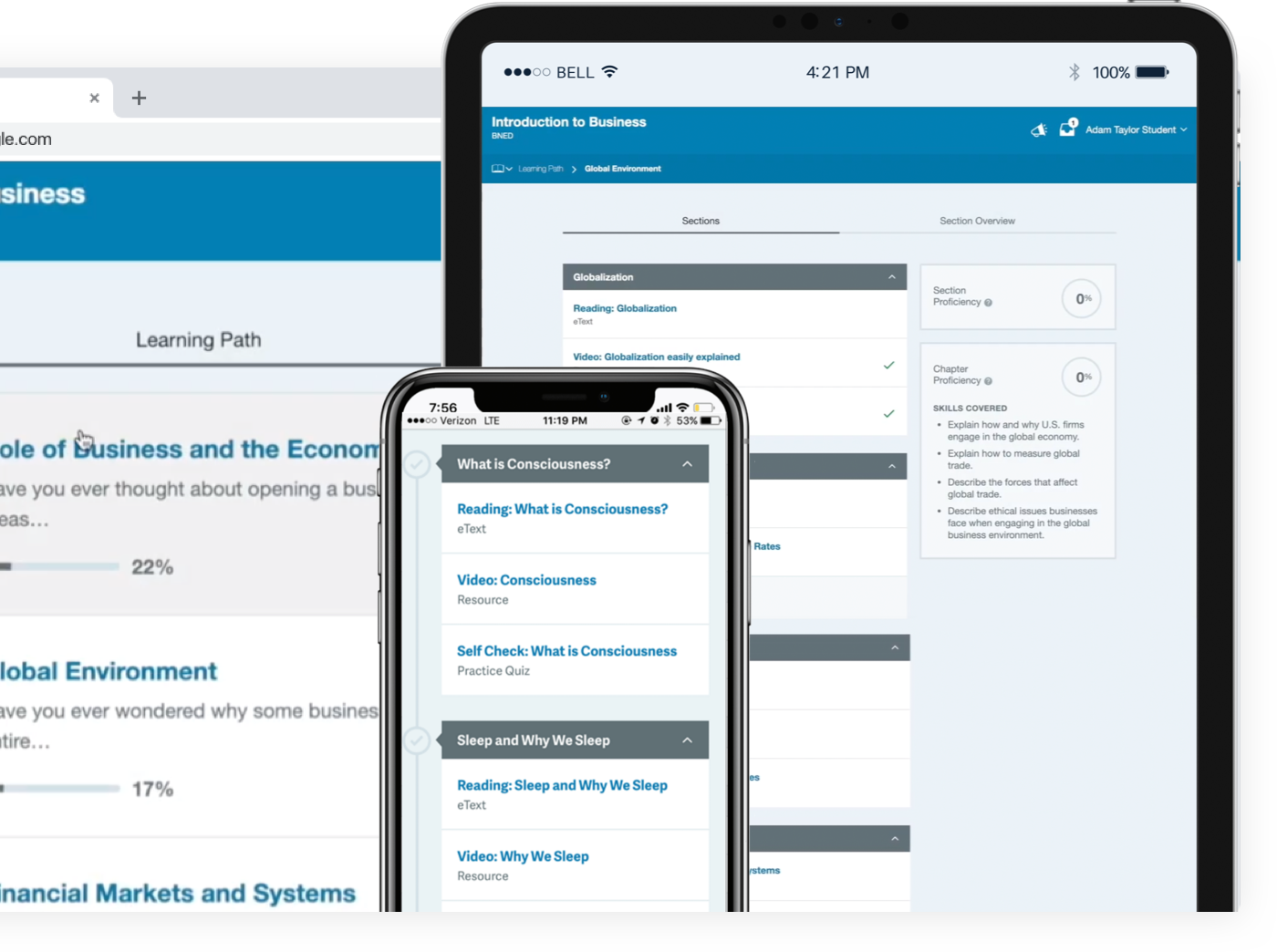 OER Platform on various devices (Computer, Tablet and Smart Phone)